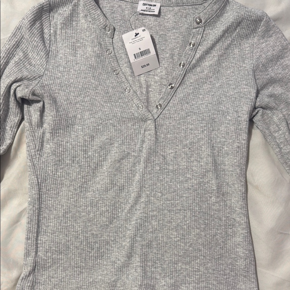 Cotton On Gray Long Sleeve Top